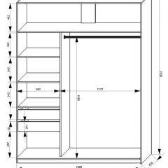 Шкаф-купе 1800 серии SOFT D1+D3+B2+PL1 (2 ящика+1штанга) профиль «Графит» в Тарко-Сале - tarko-sale.mebel24.online | фото 3