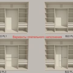 Шкаф-купе 2100 серии SOFT D4+D4+D4+B22+PL1 (по 2 ящика лев/прав+1штанга) профиль «Графит» в Тарко-Сале - tarko-sale.mebel24.online | фото 5