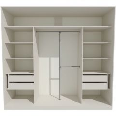 Шкаф-купе 2150 серии NEW CLASSIC K4+K4+K4+B22+PL4(по 2 ящика лев/прав+F обр.штанга) профиль «Капучино» в Тарко-Сале - tarko-sale.mebel24.online | фото 2