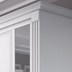Шкаф-купе 2150 серии NEW CLASSIC K6Z+K1+K6+B22+PL2(по 2 ящика лев/прав+1 штанга+1 полка) профиль «Капучино» в Тарко-Сале - tarko-sale.mebel24.online | фото 4