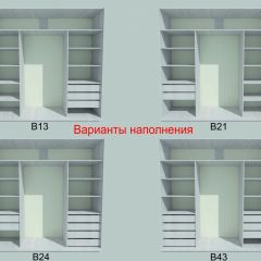Шкаф-купе 2250 серии SILVER S3+S1+S3Z B22+PL2 (по 2 ящика лев/прав+1штанга+1 полка) профиль «Серебро» в Тарко-Сале - tarko-sale.mebel24.online | фото 5