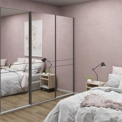 Шкаф-купе 2400 серии SOFT D4+D4+D4+B22+PL1 (по 2 ящика лев/прав+1штанга) профиль «Графит» в Тарко-Сале - tarko-sale.mebel24.online | фото