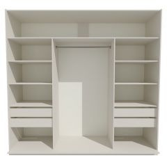 Шкаф-купе 2400 серии SOFT D4+D4+D4+B22+PL1 (по 2 ящика лев/прав+1штанга) профиль «Графит» в Тарко-Сале - tarko-sale.mebel24.online | фото 2