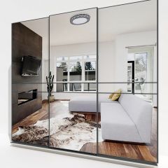 Шкаф-купе 2400 серии SOFT D4+D4+D4+B22+PL1 (по 2 ящика лев/прав+1штанга) профиль «Графит» в Тарко-Сале - tarko-sale.mebel24.online | фото 4