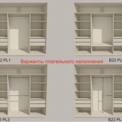 Шкаф-купе 2400 серии SOFT D5+D4+D5+B22+PL3 (по 2 ящика лев/прав+2штанги) профиль «Графит» в Тарко-Сале - tarko-sale.mebel24.online | фото 5