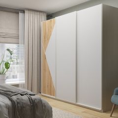 Шкаф-купе 2400 серии SOFT D7+D3+D3+B22+PL4 (по 2 ящика лев/прав+2штанги) профиль «Капучино» в Тарко-Сале - tarko-sale.mebel24.online | фото