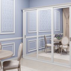Шкаф-купе 2450 серии NEW CLASSIC K1+K1+K1+B22+PL4 (по 2 ящика лев/прав+F обр.штанга) профиль «Капучино» в Тарко-Сале - tarko-sale.mebel24.online | фото