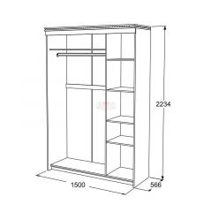 Шкаф-купе 3-х дверный Ольга-13 (1500) в Тарко-Сале - tarko-sale.mebel24.online | фото 2