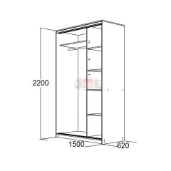 МИРАЖ 15.1 (620) Шкаф для платья и белья в Тарко-Сале - tarko-sale.mebel24.online | фото 2