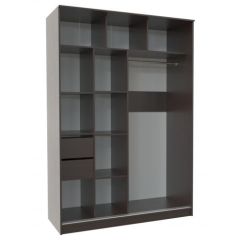Шкаф-купе ПШ-2.9 1500 Фасад ВСТАВКА МДФ | СТЕКЛО (Венге/Стекло черное) в Тарко-Сале - tarko-sale.mebel24.online | фото 2