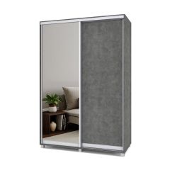 РОЛАНД Шкаф-купе зеркалом Камень темный (600*1500) Р652 в Тарко-Сале - tarko-sale.mebel24.online | фото