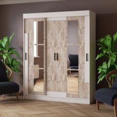 Шкаф-купе ТВИСТ Белый/Дуб юкон в Тарко-Сале - tarko-sale.mebel24.online | фото