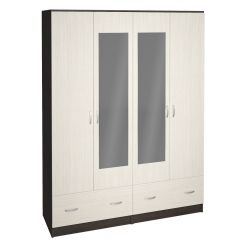 Шкаф Ронда ШК-4 с зеркалом (венге/беленый дуб) в Тарко-Сале - tarko-sale.mebel24.online | фото