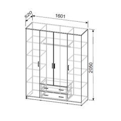 Шкаф ШК-1 (Дуб Золотой) в Тарко-Сале - tarko-sale.mebel24.online | фото 2