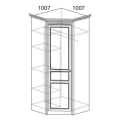 Шкаф угловой №183 "Лючия" Фасад глухой (Угол 1007*1007) Дуб оксфорд в Тарко-Сале - tarko-sale.mebel24.online | фото 2