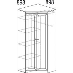 Шкаф угловой №606 Инна (угол 898*898) Денвер темный в Тарко-Сале - tarko-sale.mebel24.online | фото 3