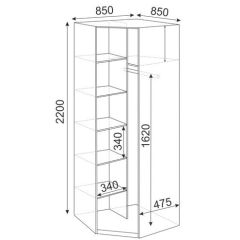 Угловой шкаф Глэдис М21 (ЯШС/Белый) в Тарко-Сале - tarko-sale.mebel24.online | фото 2
