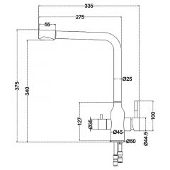Смеситель д/кухни MELANA-F610304 Stello нерж.сталь, с переключателем на фильтр, однорычажный, сатин в Тарко-Сале - tarko-sale.mebel24.online | фото 4