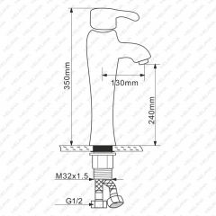 Смеситель д/ум MLN-F-001CBK-M керамический (Черный) в Тарко-Сале - tarko-sale.mebel24.online | фото 2