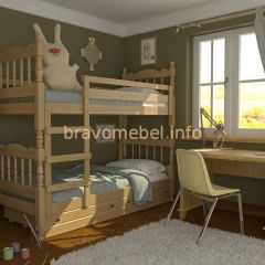 СОНЯ Кровать двухъярусная (Сосна) с 2 ящиками в Тарко-Сале - tarko-sale.mebel24.online | фото