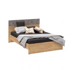 Спальня Асти Кровать (сп/м 1400*2000мм) (Дуб крафт золотой/Ателье светлое НАСТИЛ) в Тарко-Сале - tarko-sale.mebel24.online | фото