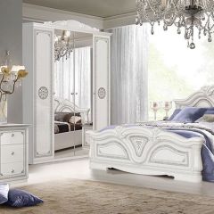 Спальня Грация (комплект 4 дв.) белый/серебро в Тарко-Сале - tarko-sale.mebel24.online | фото