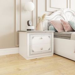 Спальня Грация (комплект 4 дв.) белый/серебро в Тарко-Сале - tarko-sale.mebel24.online | фото 6