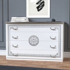 Спальня Грация (комплект 4 дв.) белый/серебро в Тарко-Сале - tarko-sale.mebel24.online | фото 3