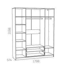 НМ 011.84 Х Шкаф комбинированный "Оливия" в Тарко-Сале - tarko-sale.mebel24.online | фото 3
