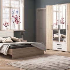 Спальня Соната Тумба прикроватная (дуб сонома/белый) в Тарко-Сале - tarko-sale.mebel24.online | фото 3