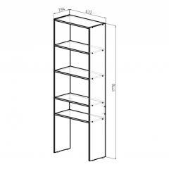 Стеллаж Элемент-1 (дуб сонома) в Тарко-Сале - tarko-sale.mebel24.online | фото 2