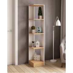 Стеллаж СТМ-1 ЛДСП Белый/ЛДСП Дуб крафт золотой в Тарко-Сале - tarko-sale.mebel24.online | фото