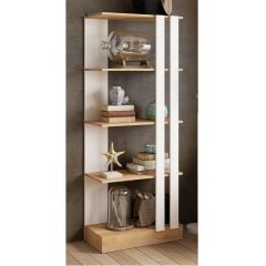 Стеллаж СТМ-2 ЛДСП Белый/ЛДСП Дуб крафт золотой в Тарко-Сале - tarko-sale.mebel24.online | фото