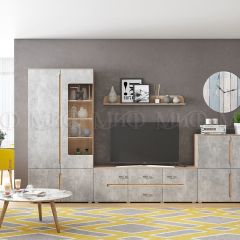 КИМ Стенка (Бетон темный/Дуб Сонома) Вариант 1 в Тарко-Сале - tarko-sale.mebel24.online | фото