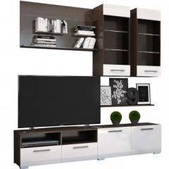 Стенка Ненси 3 (Венге/Белый глянец) в Тарко-Сале - tarko-sale.mebel24.online | фото 2