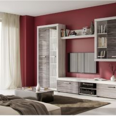 Стенка OSLO (сосна каньон/флитвуд серая лава) в Тарко-Сале - tarko-sale.mebel24.online | фото