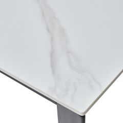 Стол CORNER 120 MATT WHITE MARBLE SOLID CERAMIC / BLACK, ®DISAUR в Тарко-Сале - tarko-sale.mebel24.online | фото 8