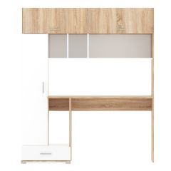 Стол компьютерный ПКС-1 (дуб сонома/белый глянец) в Тарко-Сале - tarko-sale.mebel24.online | фото 4