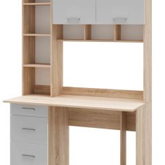 Стол компьютерный ПКС-5 Дуб сонома/Белый глянец в Тарко-Сале - tarko-sale.mebel24.online | фото 2
