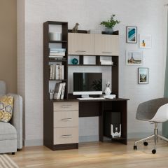 Стол компьютерный ПКС-5 Венге/Дуб белфорд в Тарко-Сале - tarko-sale.mebel24.online | фото
