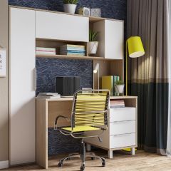 Стол рабочий 12.95 N Комфорт (Дуб сонома, Белый PE шагрень) в Тарко-Сале - tarko-sale.mebel24.online | фото