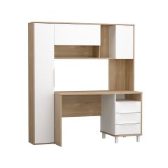 Стол рабочий 12.95 N Комфорт (Дуб сонома, Белый PE шагрень) в Тарко-Сале - tarko-sale.mebel24.online | фото 2