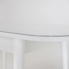 Стол раскладной со стеклом (опоры массив цилиндрический) "Хоста" в Тарко-Сале - tarko-sale.mebel24.online | фото 6