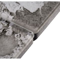 Стол стеклянный Бугун 120(160)х80х77 мрамор серый / черный в Тарко-Сале - tarko-sale.mebel24.online | фото 8