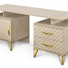 Стол туалетный Lara + Зеркало (бежевый глянец) в Тарко-Сале - tarko-sale.mebel24.online | фото 2