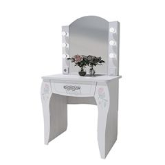 Стол туалетный Розалия №12 + ПОДСВЕТКА (лиственница белая, омела) в Тарко-Сале - tarko-sale.mebel24.online | фото 1