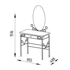 Столик дамский с ящиком ЛДСП белый/белый в Тарко-Сале - tarko-sale.mebel24.online | фото 2