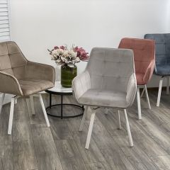 Стул MAVERICK 360 град. поворот. BLUVEL-40 BEIGE/ белый каркас, М-City в Тарко-Сале - tarko-sale.mebel24.online | фото 3