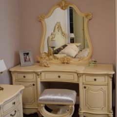 Туалетный стол + Зеркало Мона Лиза (крем) в Тарко-Сале - tarko-sale.mebel24.online | фото 6