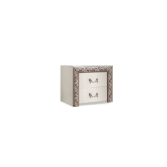 Тумба прикроватная (2 ящика) Тиффани Premium слоновая кость/серебро (ТФТП-2(П) в Тарко-Сале - tarko-sale.mebel24.online | фото